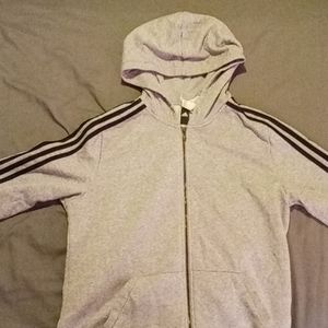Gray and black adidas zip up jacket